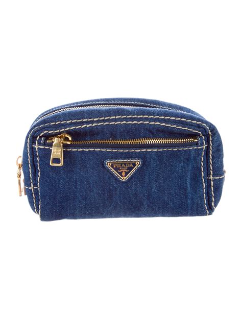 prada denim cosmetic bag|Prada denim tote bag.